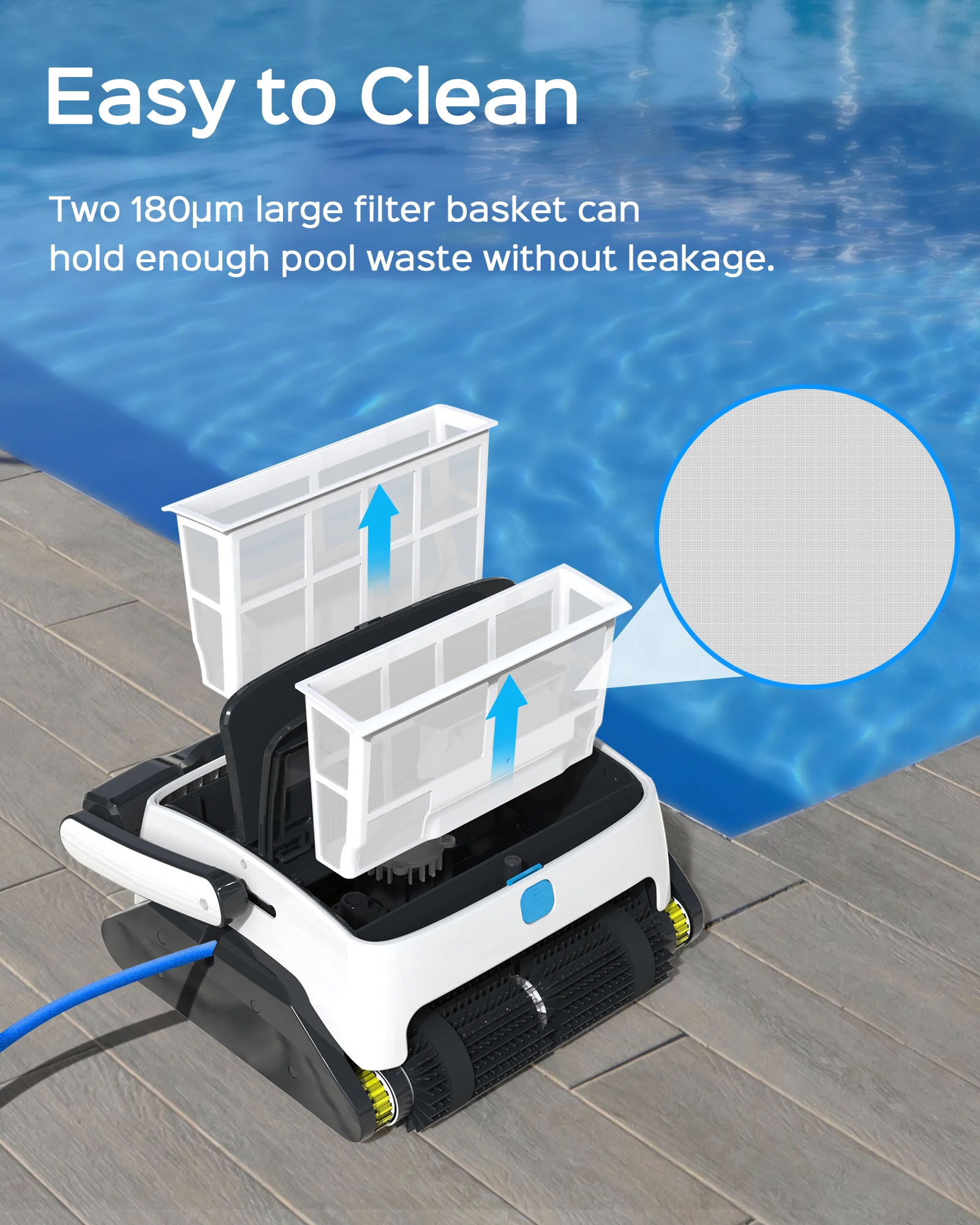 WY‑3052PS Automatic Wall‑Climbing Robotic Pool Cleaner, Underwater Vacuum Robot for Swimming Pool Floor & Wall Cleaning