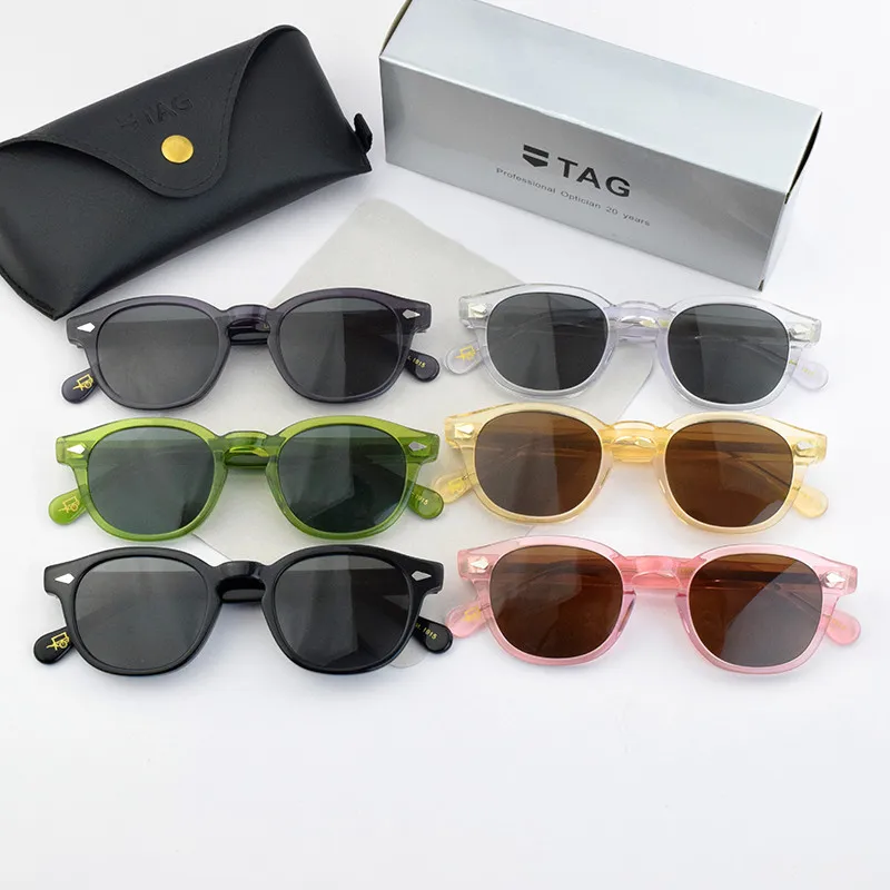 

Luxury brand sunglasses 2024 high quality vintage sunglasses men UV400 Fashion retro Acetate sun glasses for women Transparent