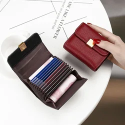 First Layer Cowhide Small Wallet Card Bag Women's Genuine Leather Coin Purse Cute and Lightweight Change Storage Pocket