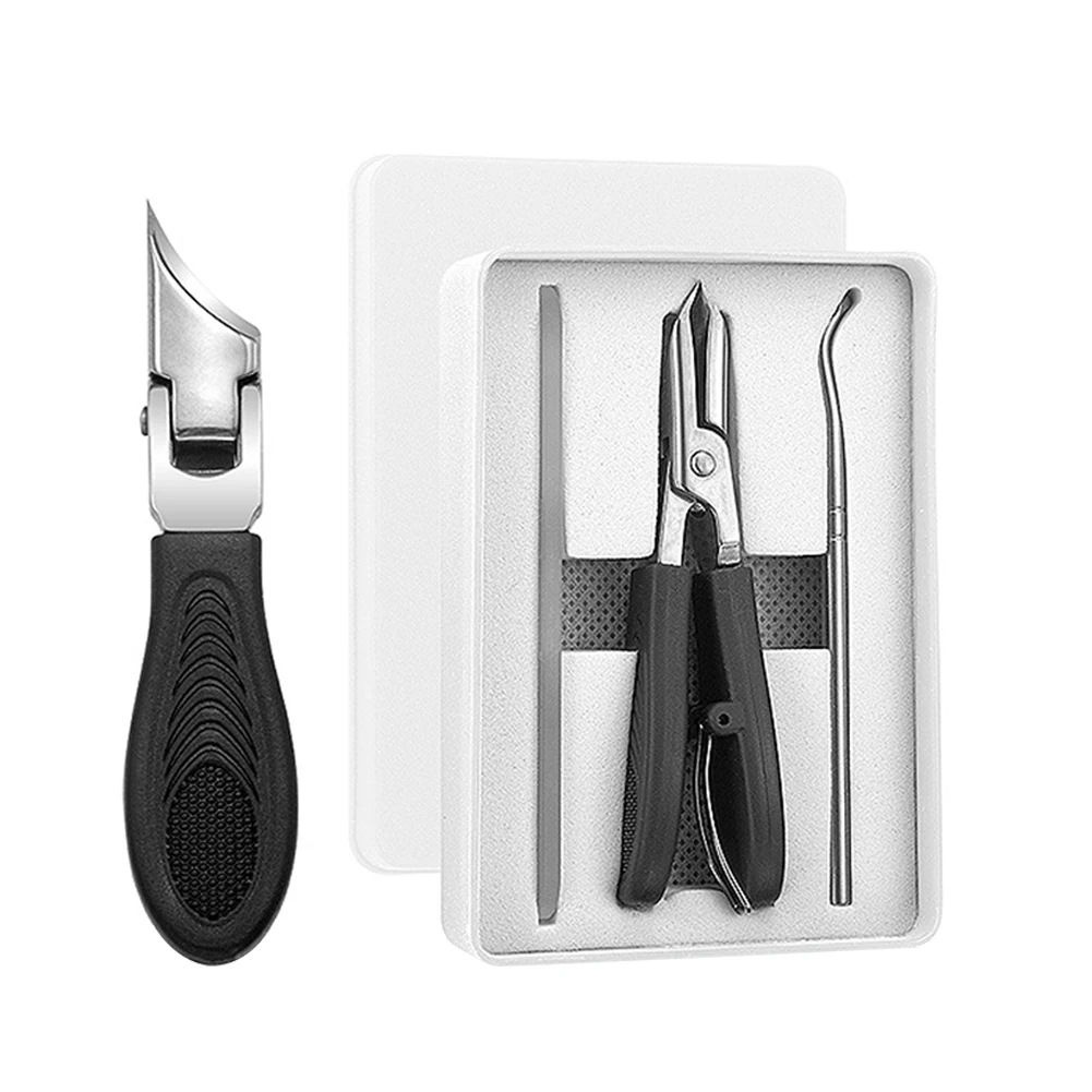 Tre set di tagliaunghie smussate con becco d'aquila per unghie spesse per anziani e cura incarnita per uomini e donne