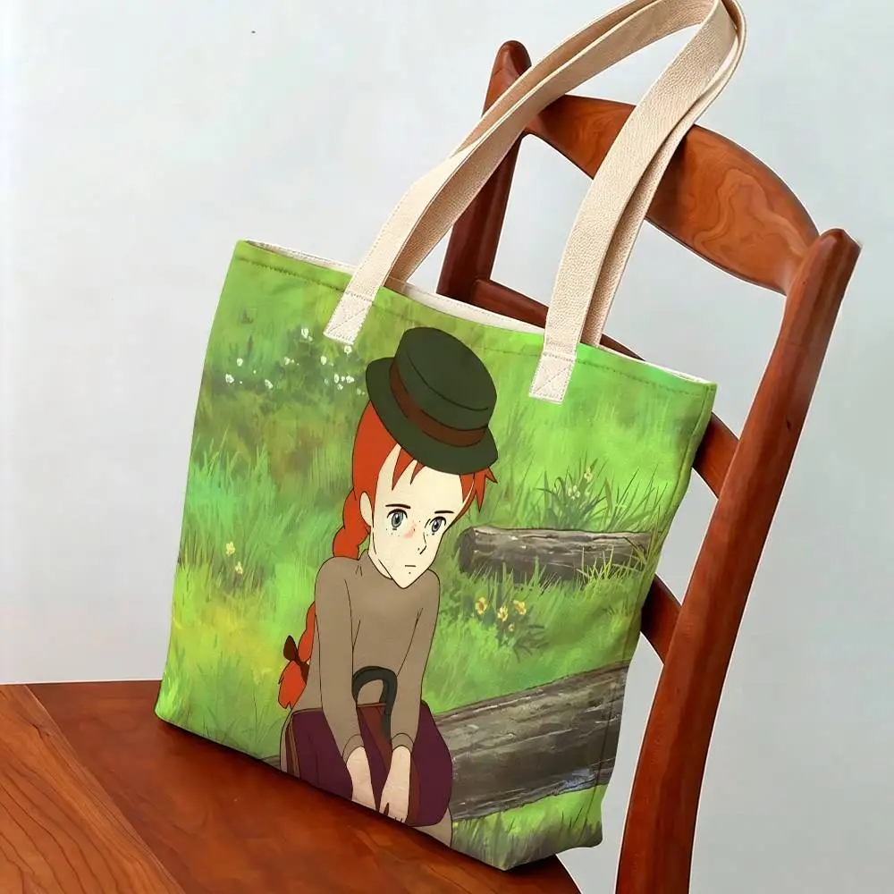 Anne von Green Gables Tragetasche, Studentenhandtasche, Damen-Einkaufstasche, Einkaufs- und Aufbewahrungstasche, Geschenkhandtasche für Mädchen – Detail 13