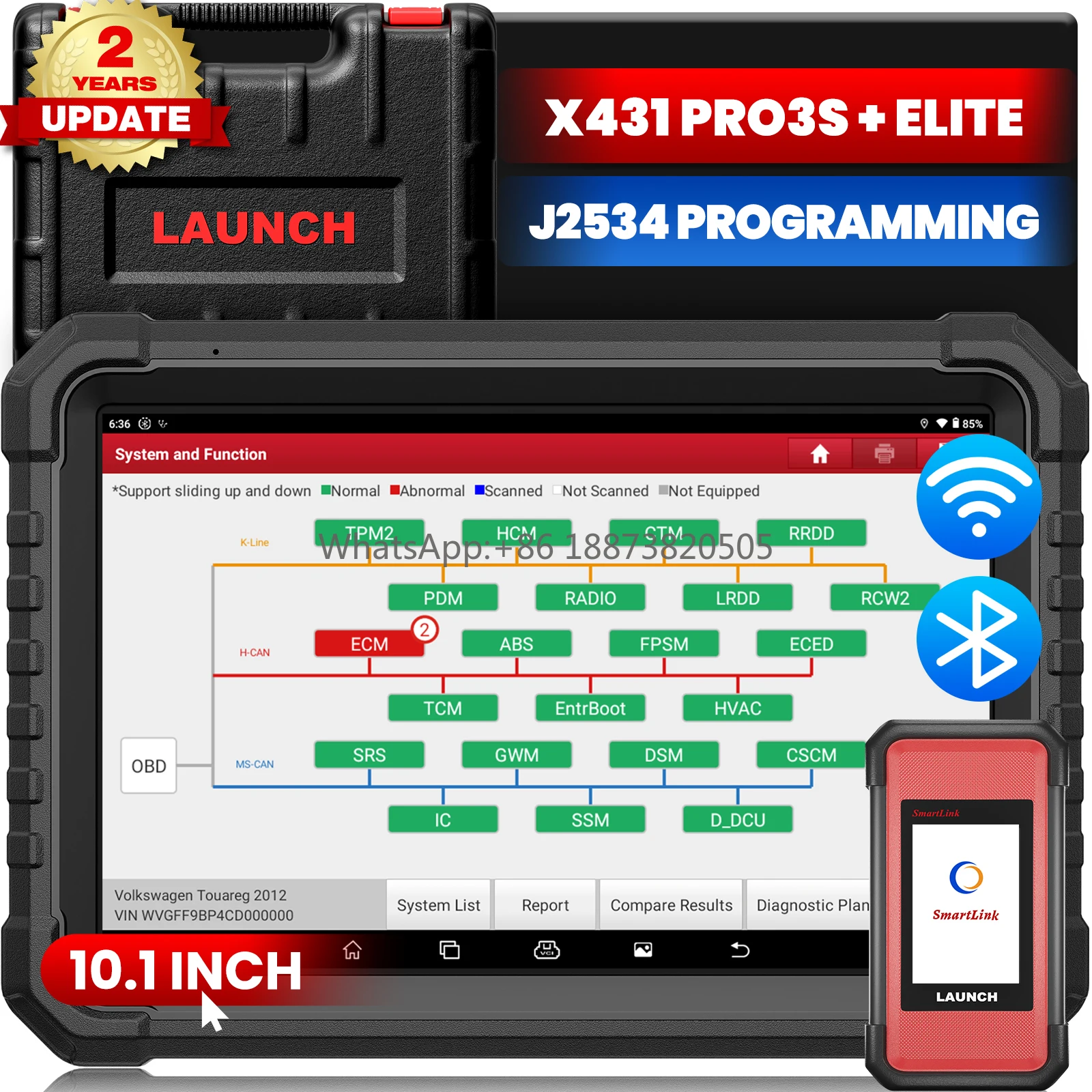 

Advanced LAUNCH X431 PRO3S+ Elite Professional Automotive Diagnostic Machine with J2534 Programming power than PRO5