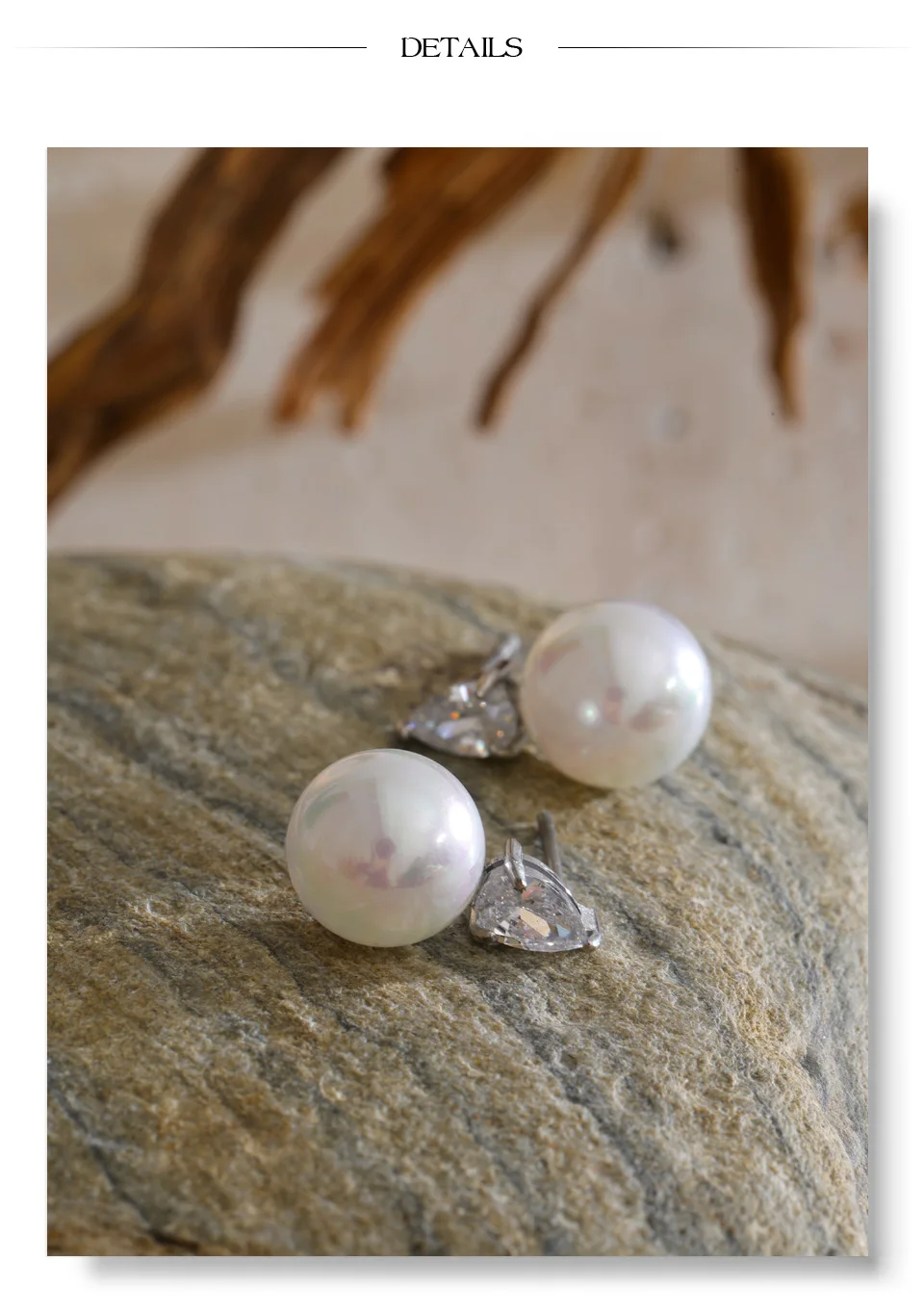 Yhpup Ohrstecker aus Edelstahl mit Bling-Zirkonia, künstlichen Perlen, rund, für Damen, beliebter, exquisiter koreanischer Modeschmuck – Detail 9