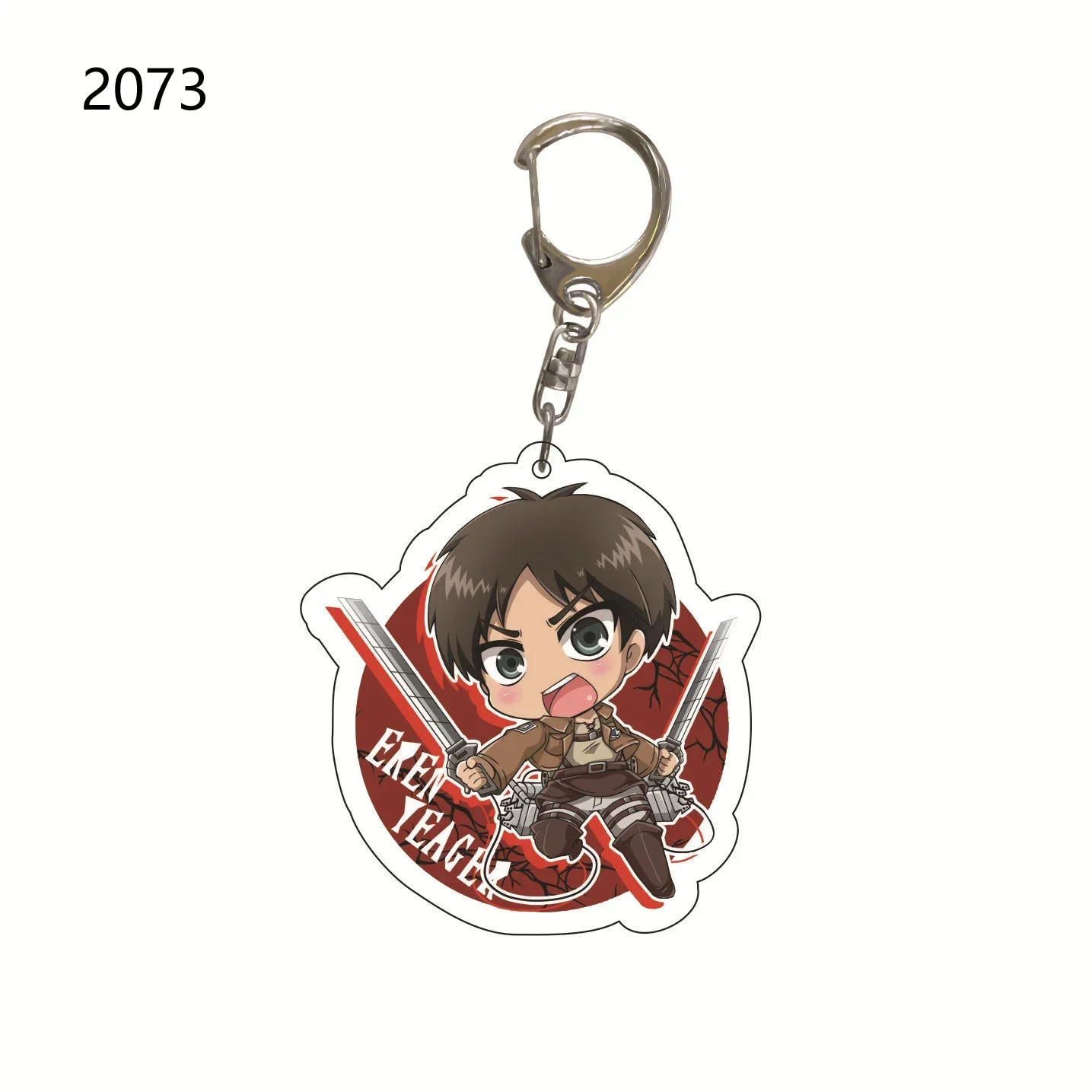 1pc Attack on Titan Cartoon Acrylic Pendant Bag Tag Accessories Keychain Cute Plastic Keyring