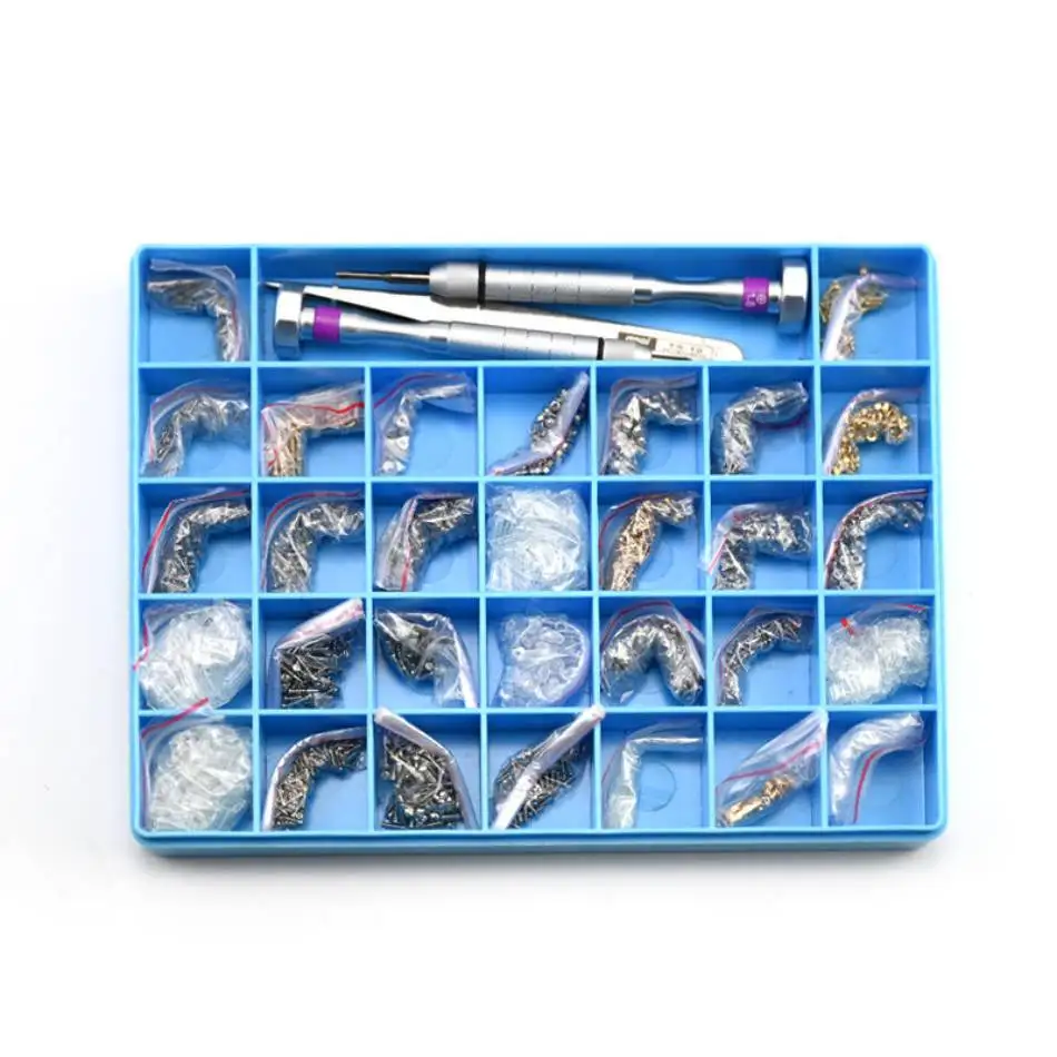 

Набор аксессуаров с 21 сетками для ремонта очков, отвертка, пинцет, гайка, комплексный комплект для обслуживания