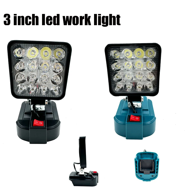 NEW 3 Inch LED Work Light Flashlight for Makita 14.4V18V Lithium Ion Battery Outdoor Lantern Camping Light Emergency Lighting