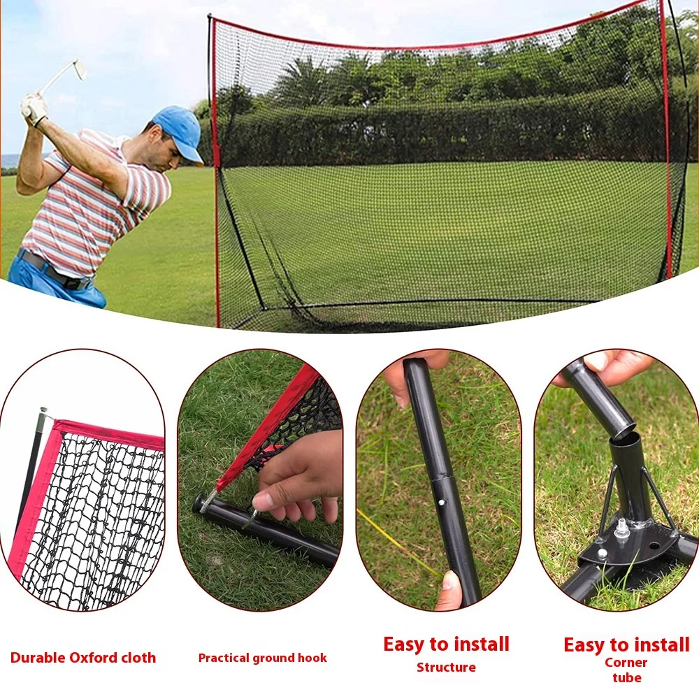10x7ft 7-Ply Golf Practice Net, Heavy Duty Swing Net, Easy Setup for Indoor Outdoor Training, Reinforced Hitting Net for Golfers