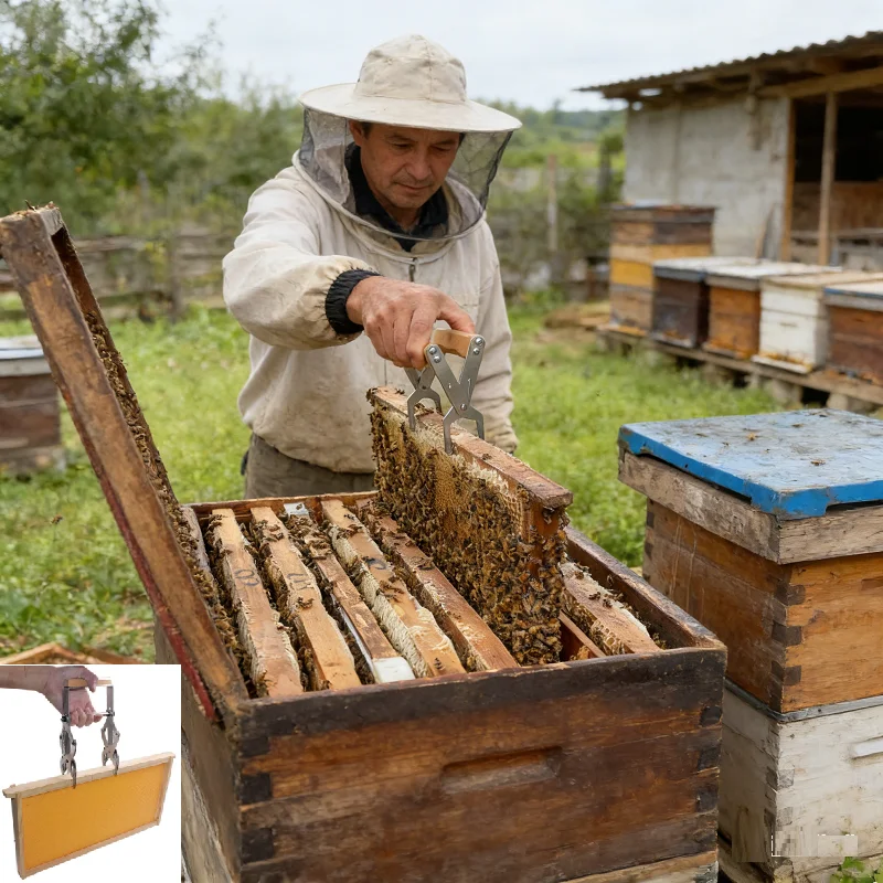 

Bee Hive Frame Holder Capture Frame Grip Bee Nest Box Frame Holder Lift Gripper Beehive Clip Clamp Grasp Beekeeping Tools