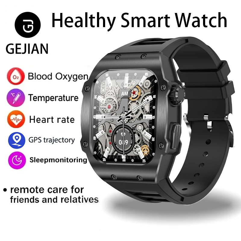 

GEJIAN мужские умные часы пульсометр кислород в крови мониторинг артериального давления NFC IP68 GPS отслеживание женские умные часы