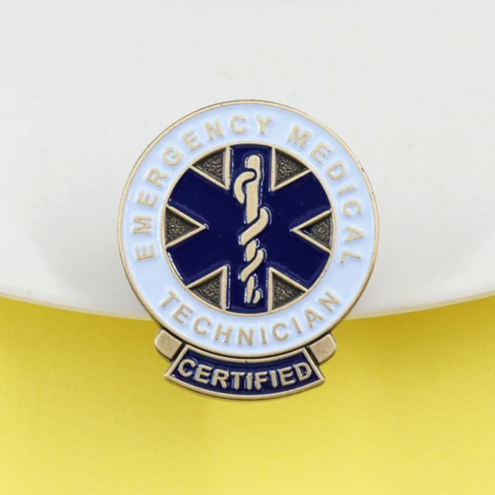 1pc Star of Life Enamel Pin Certified Emergency Medical Alert Badge Brooch Doctor Nurse Present Jewelry Accessories