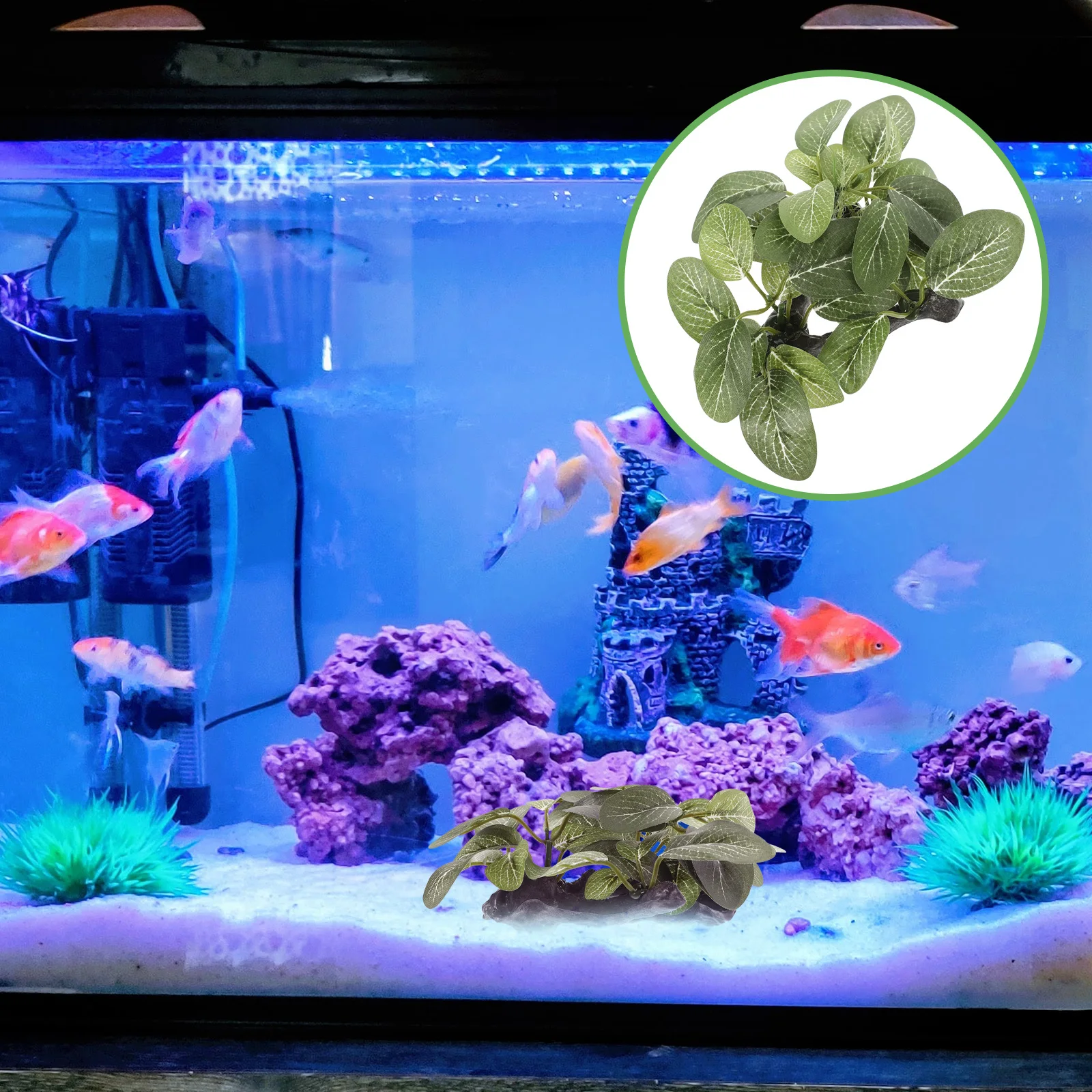 

Aquarium Decorations Realistic Plants for Fish Tank Saltwater Turtle Long Lasting Safe Easy Clean Plastic Pet Supplies