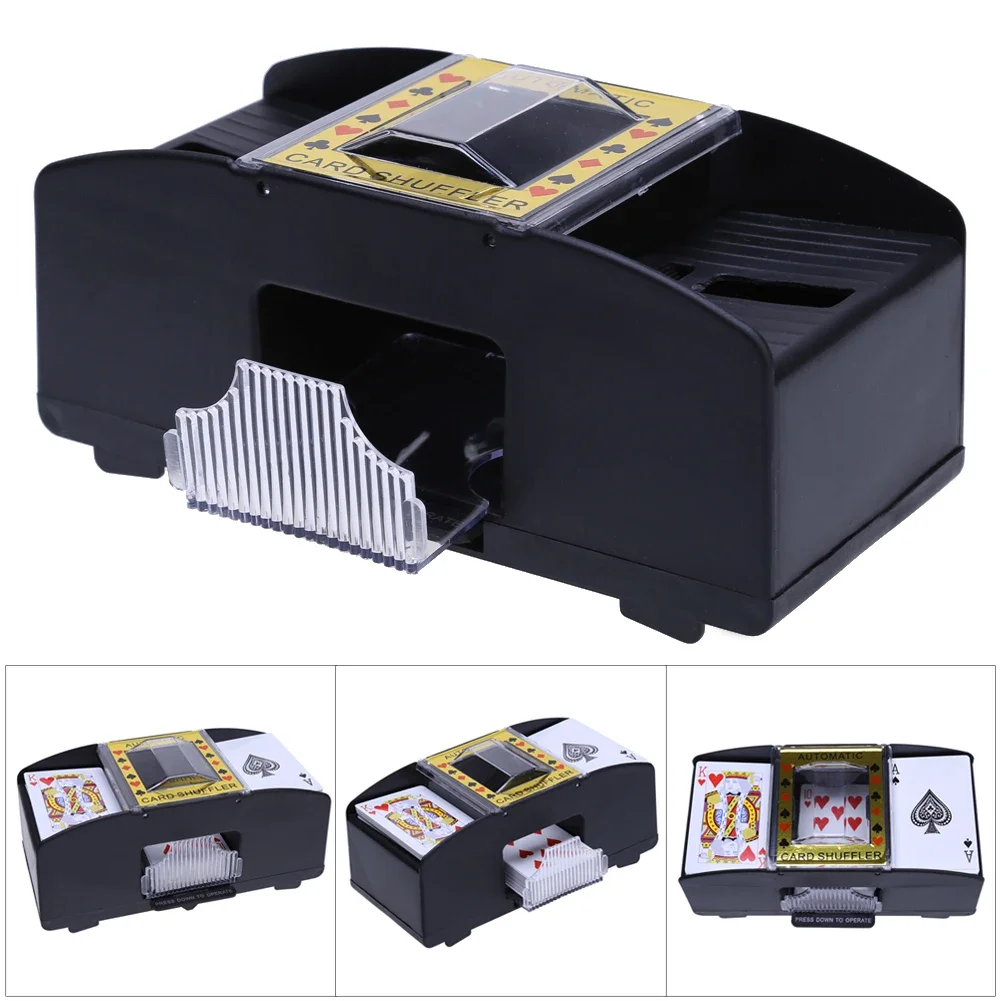 Automatic Card Shuffling Machine 1/2 Decks Electric Poker Card Shuffler USB Battery-Operated Shuffler for Card Games Home Party