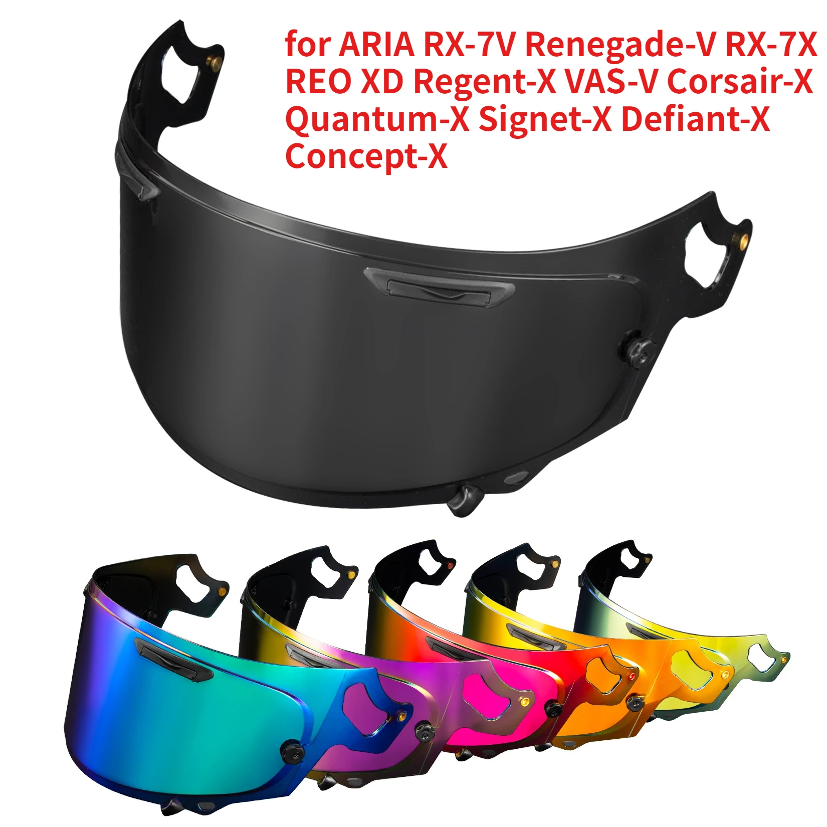 Viseira para Capacete de Motocicleta para ARIA RX-7V Renegade-V RX-7X REO XD Regent-X VAS-V Corsair-X Quantum-X Signet-X Defiant-X Concept-X