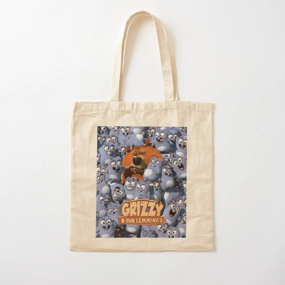 حقيبة حمل Grizzy and the Lemmings حقائب قابلة لإعادة الاستخدام حقيبة يد نسائية حقائب هدايا حقيبة تسوق قماش نسائي