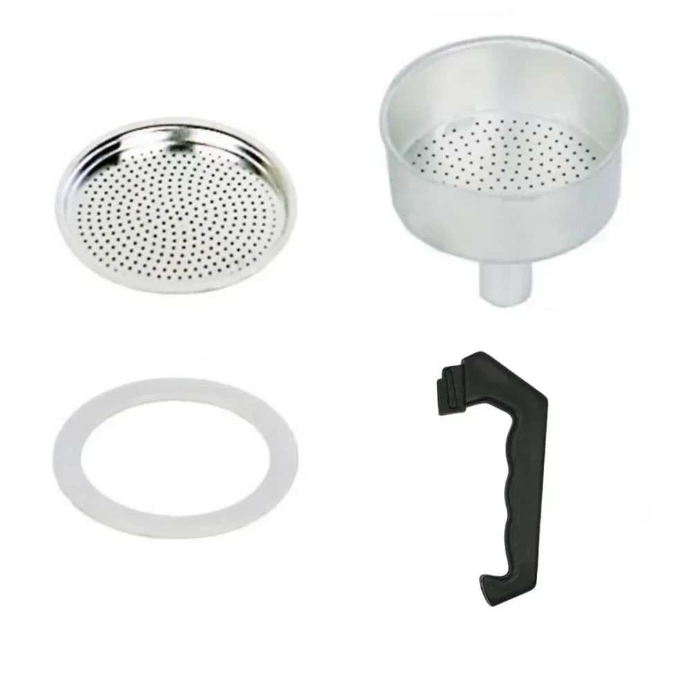 Cafetera Espresso Moka, anillo de goma, junta con mango, juego de filtros de embudo para tazas, piezas para cafetera Moka Espresso