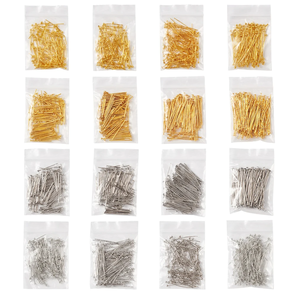 1600pcs Brass/Iron Flat Head Pins Ball Pins Connectors For Jewelry Making DIY Earring Bracelet Supplies Accessories