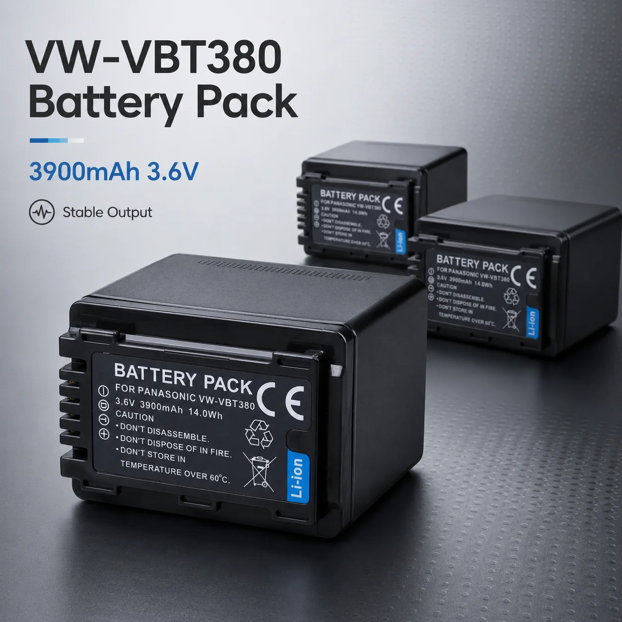 3900mAh VW-VBT380 VBT190 Rechargeable Battery Pack Compatible with Panasonic HC-V Series Digital Video Camera Camcorder