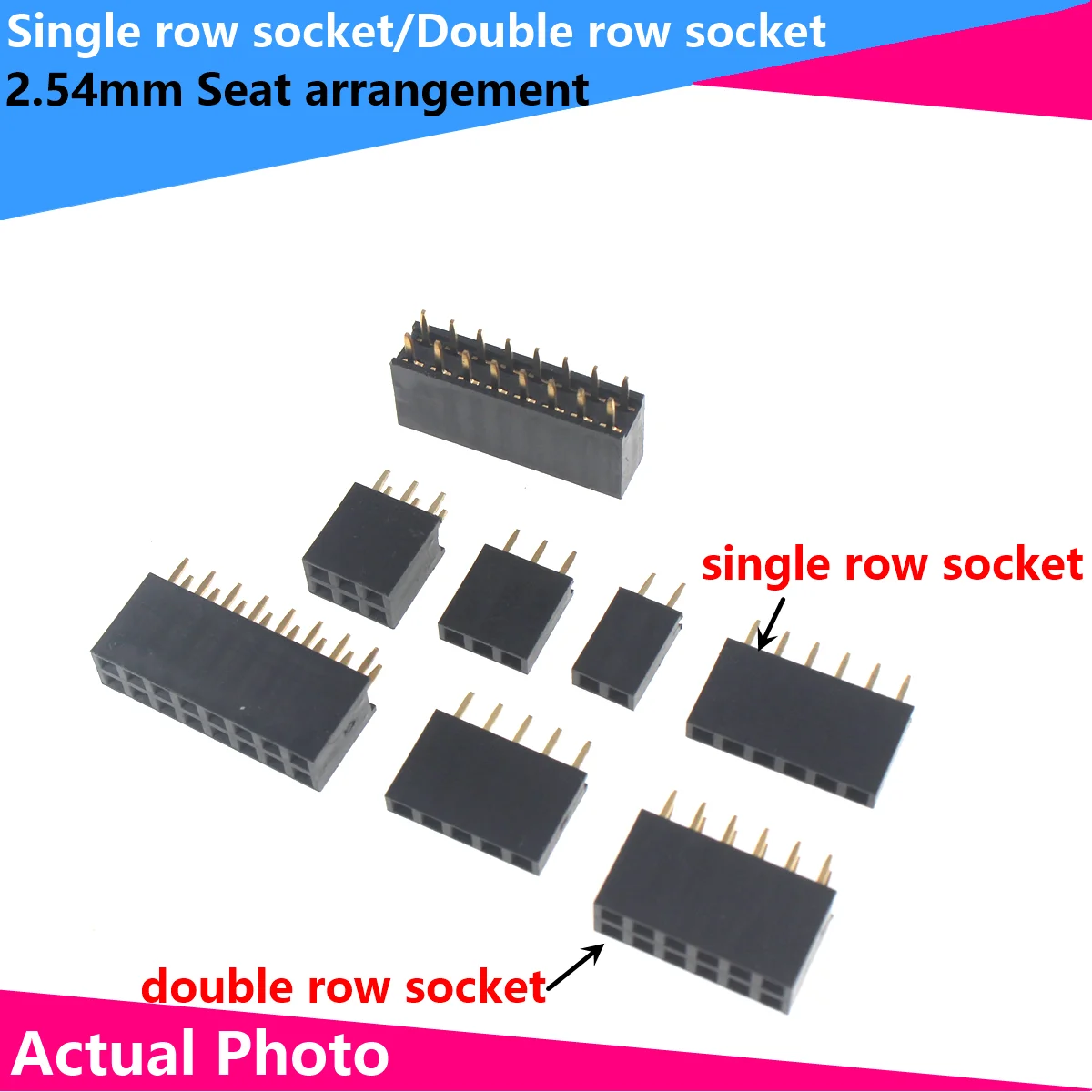 2.54mm single row seat/double row seat 1 * 2P/3P/4P/5P/6P/10P/16P/40P single row pin seat/female seat