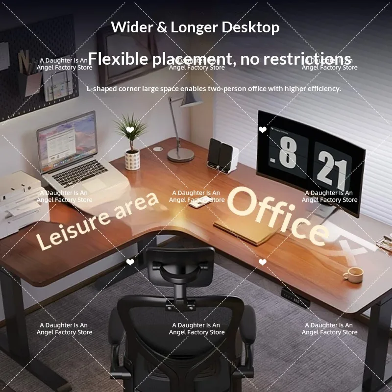 Corner Intelligent Electric Lifting Table Legs Electric Home Desk Desk L-shaped Worktable Corner Computer Table