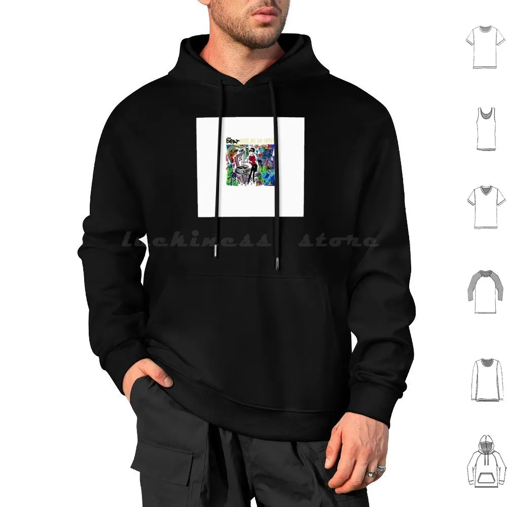 Aquí We Go Love Sudaderas con capucha de gasa de manga larga Madness Band Ska Música Punk La locura del rey George Crowds 80s