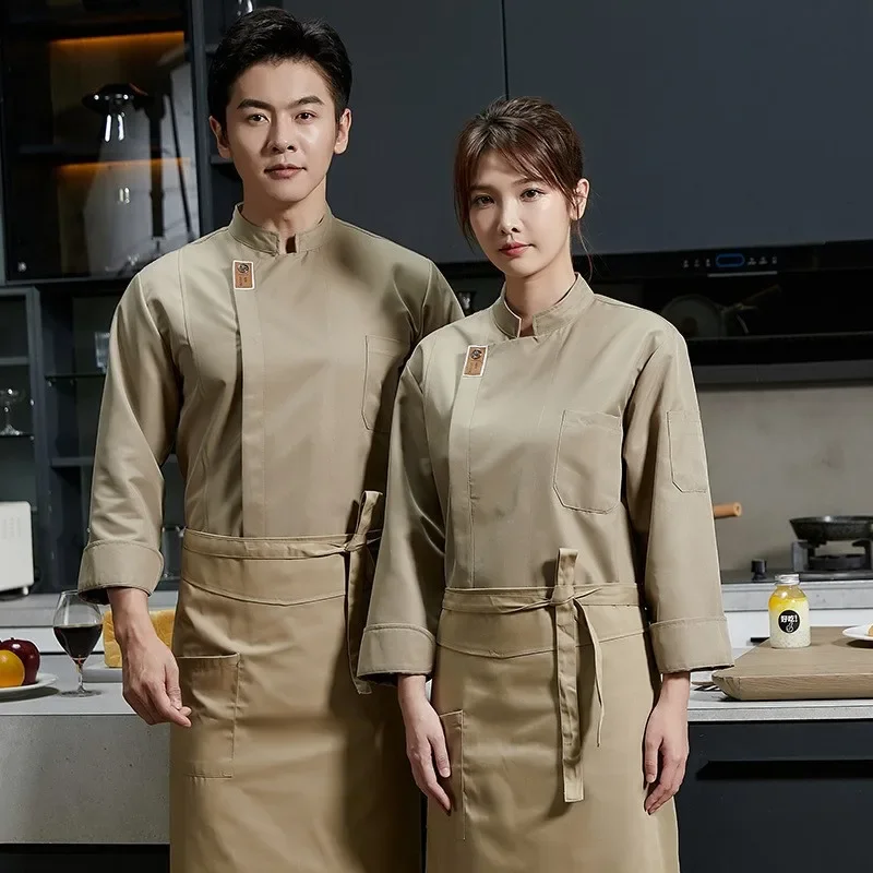 Restaurant Kitchen Chef Coat Baker Work Uniform Waiter Hotel Clothes Cook Jacket Cafe Overalls Catering Cooking White Shirt