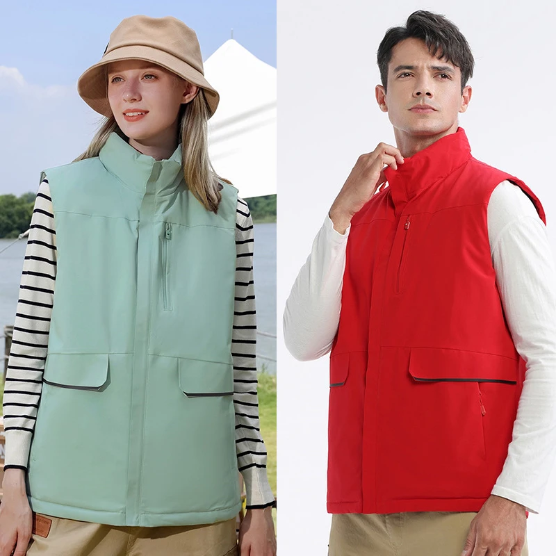 

Men's Running Down Vest Warm Fitness Winter Coats Couple Vests Autumn Sleeveless Waistcoat Warm Men Run Short Oversize Outwear