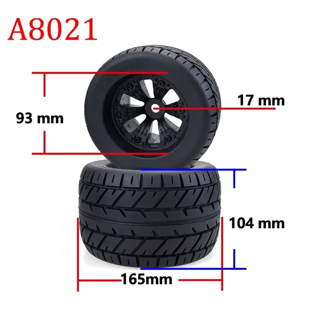 ZD 2PCS  Wheel Tires 170MM Monster Truck Wheels Tire 17mm Hub Hex for 1/8 RC Car Off-Road HPI Redcat Rovan Savage Racing Cars