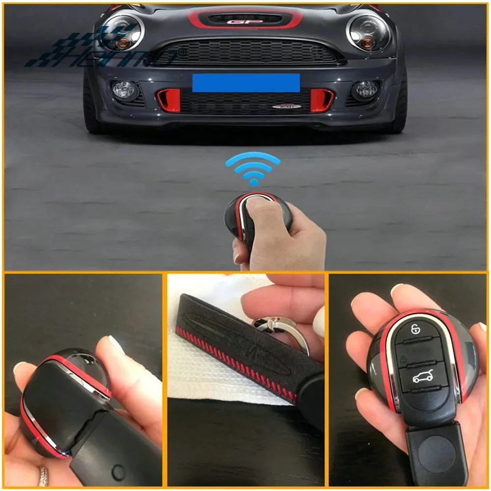 For MINI Cooper F54 F55 F56 F57 F60 Countryman JCW D S ONE Car Styling Suede Accessories KeyChain Key Case Cover Protector Rope