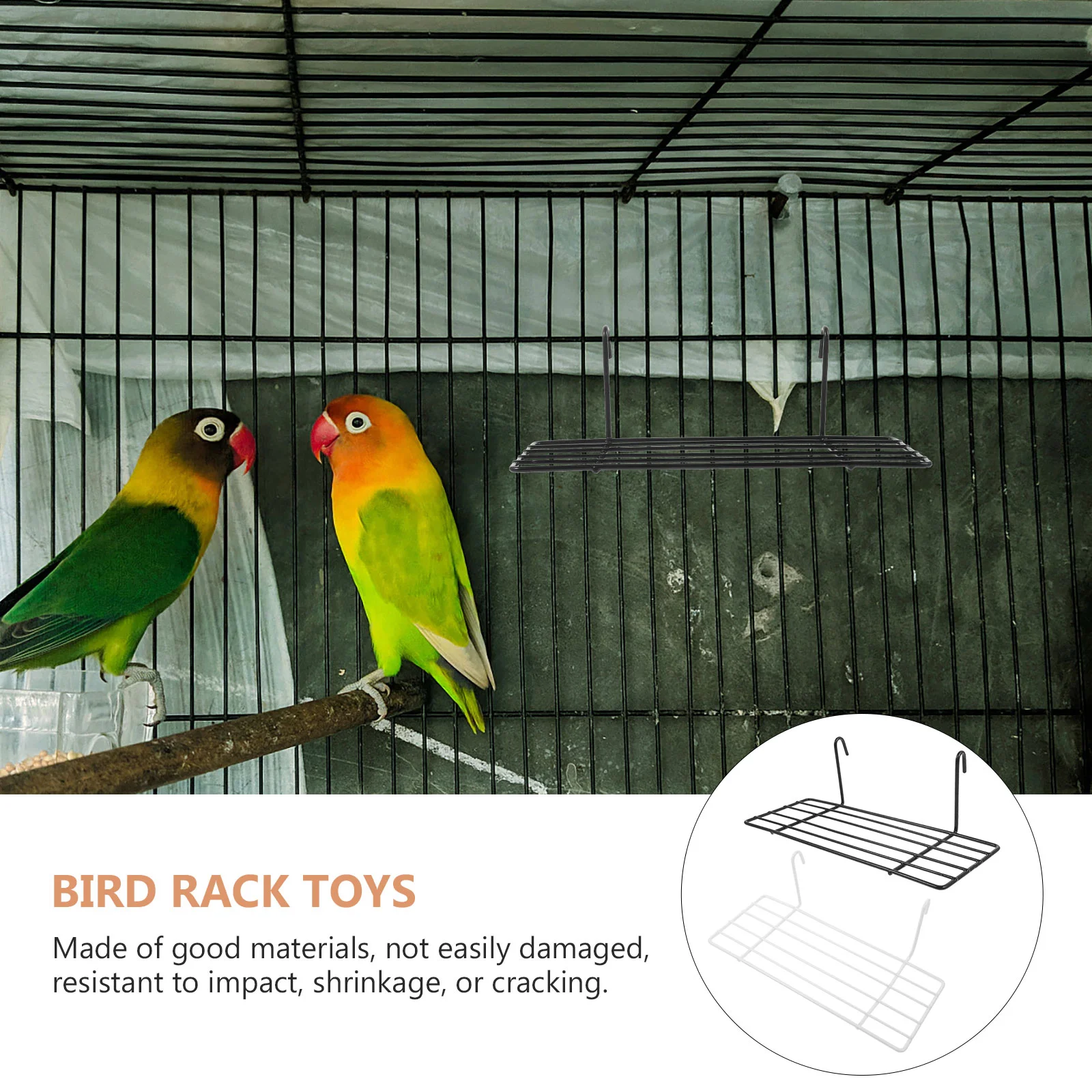 2 Pcs Bird Cage Wall Platform Parrot Playground Perch Shelf Accessories Supply Accessory Resting Stand Metal