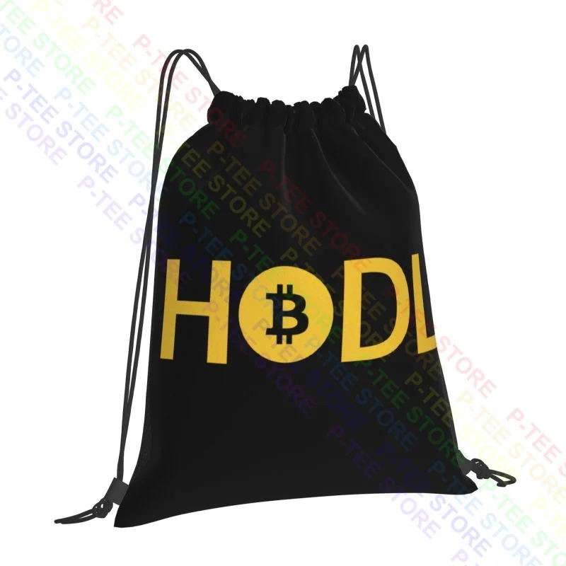 Bitcoin Hodl Drawstring Bags Gym Bag Vintage Swimming Gym Tote Bag Large Capacity