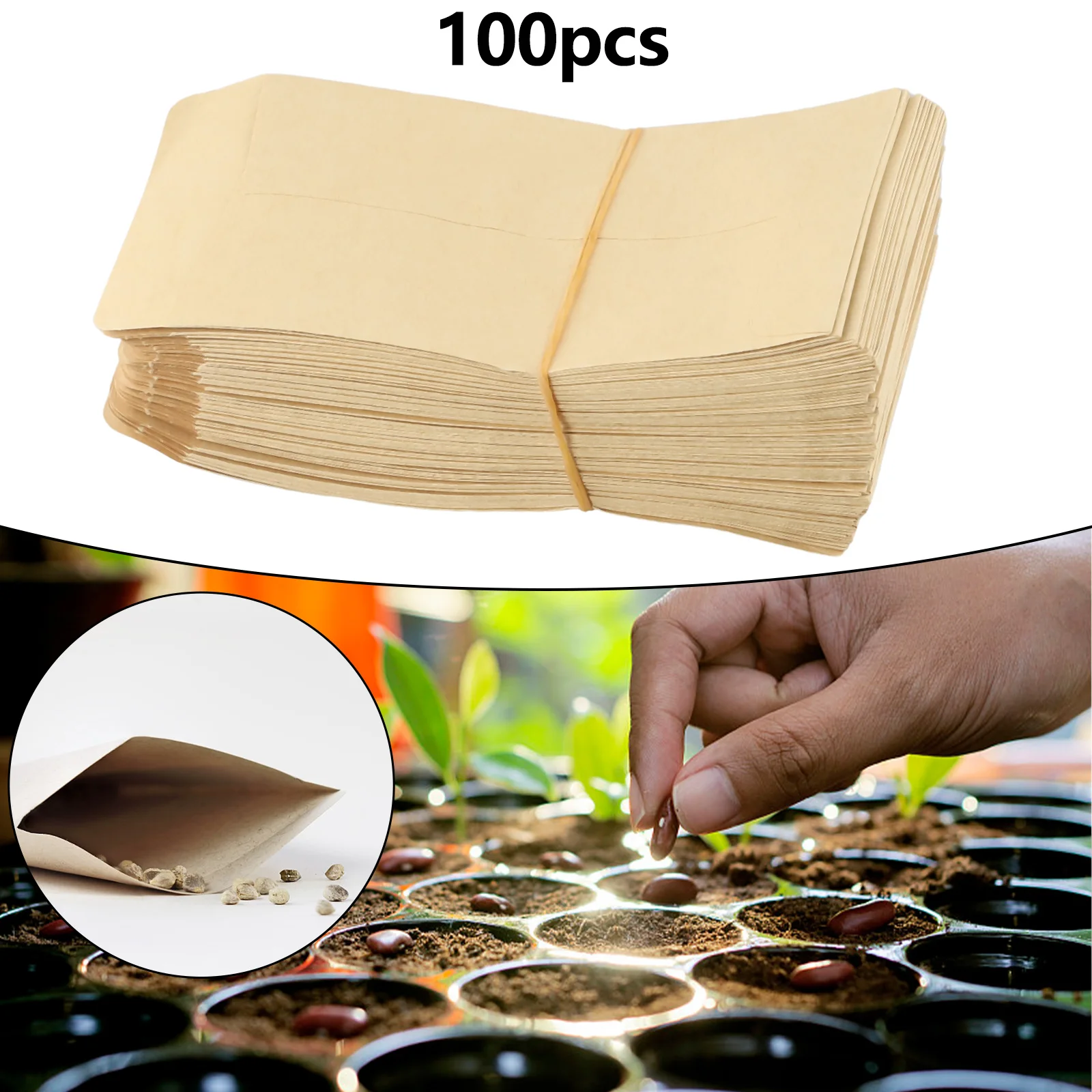 Easy to Use Kraft Paper Bags, 100 PCS Mini Coin Packets Envelopes, Perfect for Organizing Small Items, Brown Color Design