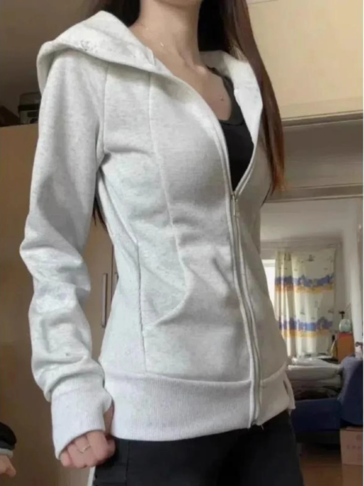 

Женская толстовка-худи Slim Fit 2025: Новинка Весны, топ для йоги с утягивающим эффектом на талии, модная повседневная одежда
