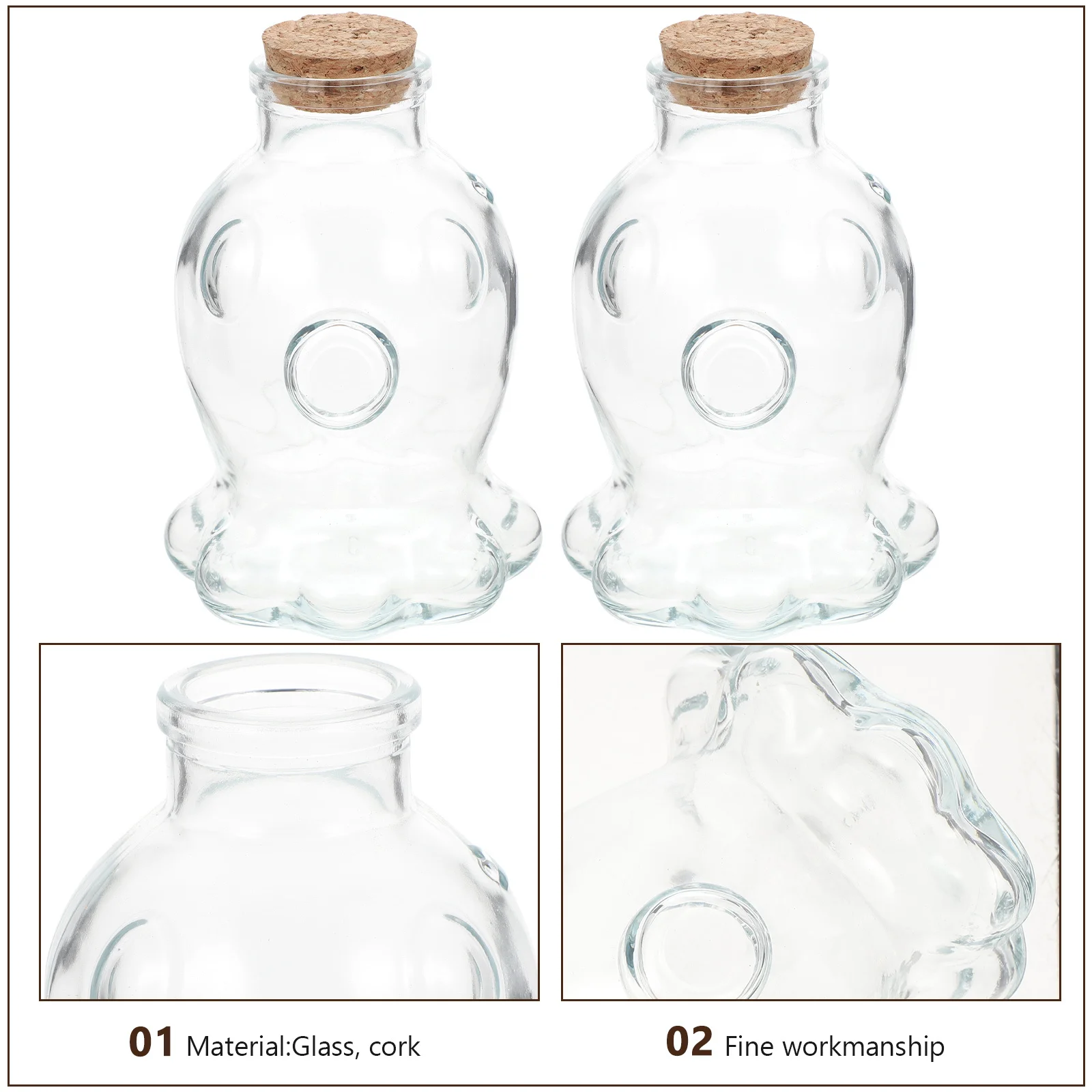 

4Pcs Transparent Landscape Bottle Glass Drift Bottles with Cork Stopper DIY Wishing Bottle for Sand Art Origami Craft Storage