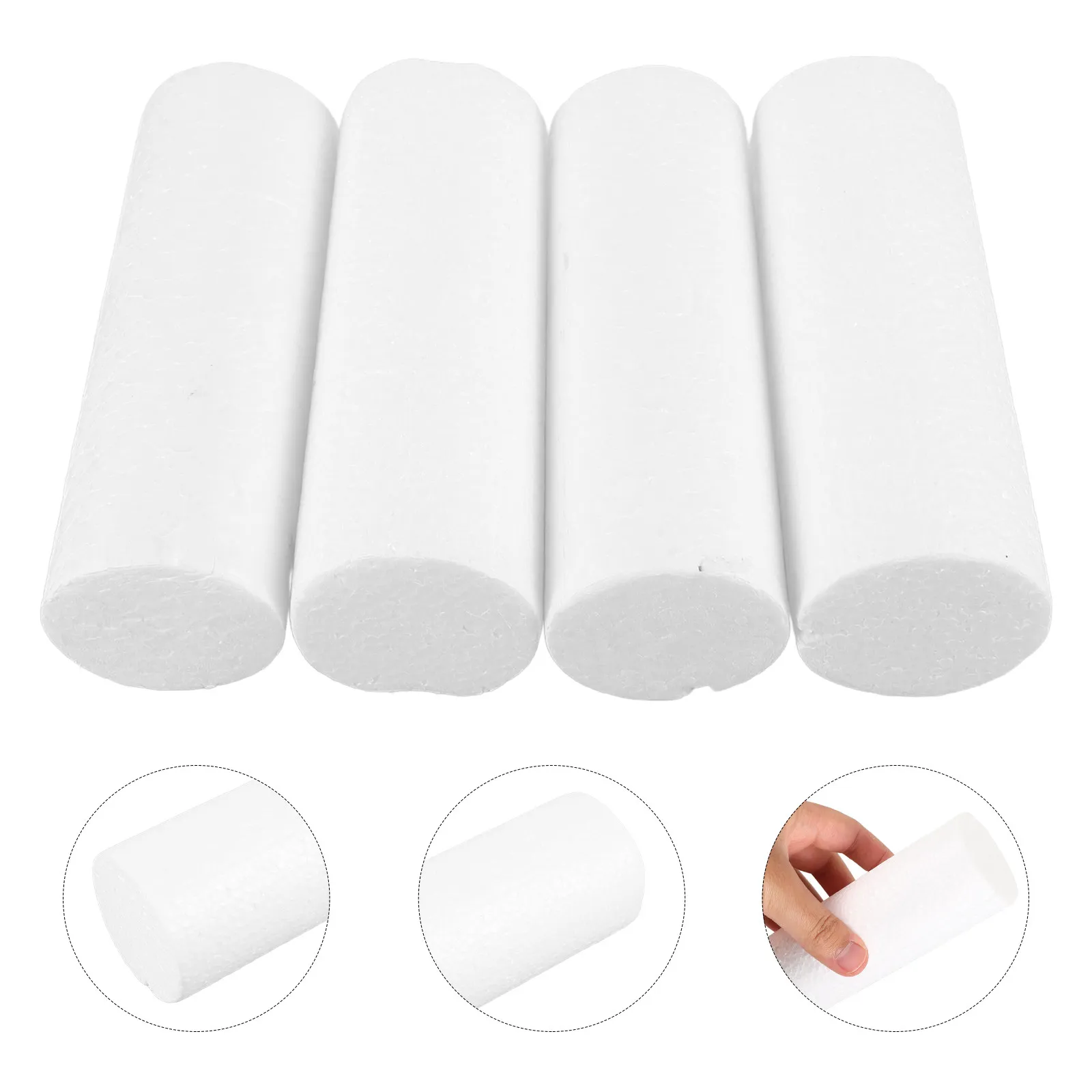 

4Pcs 15Cm Easy-Grip Foam Cylinders Vibrant Hand-Painted Polystyrene Craft Supplies for Preschool Learning Fine Motor Skills