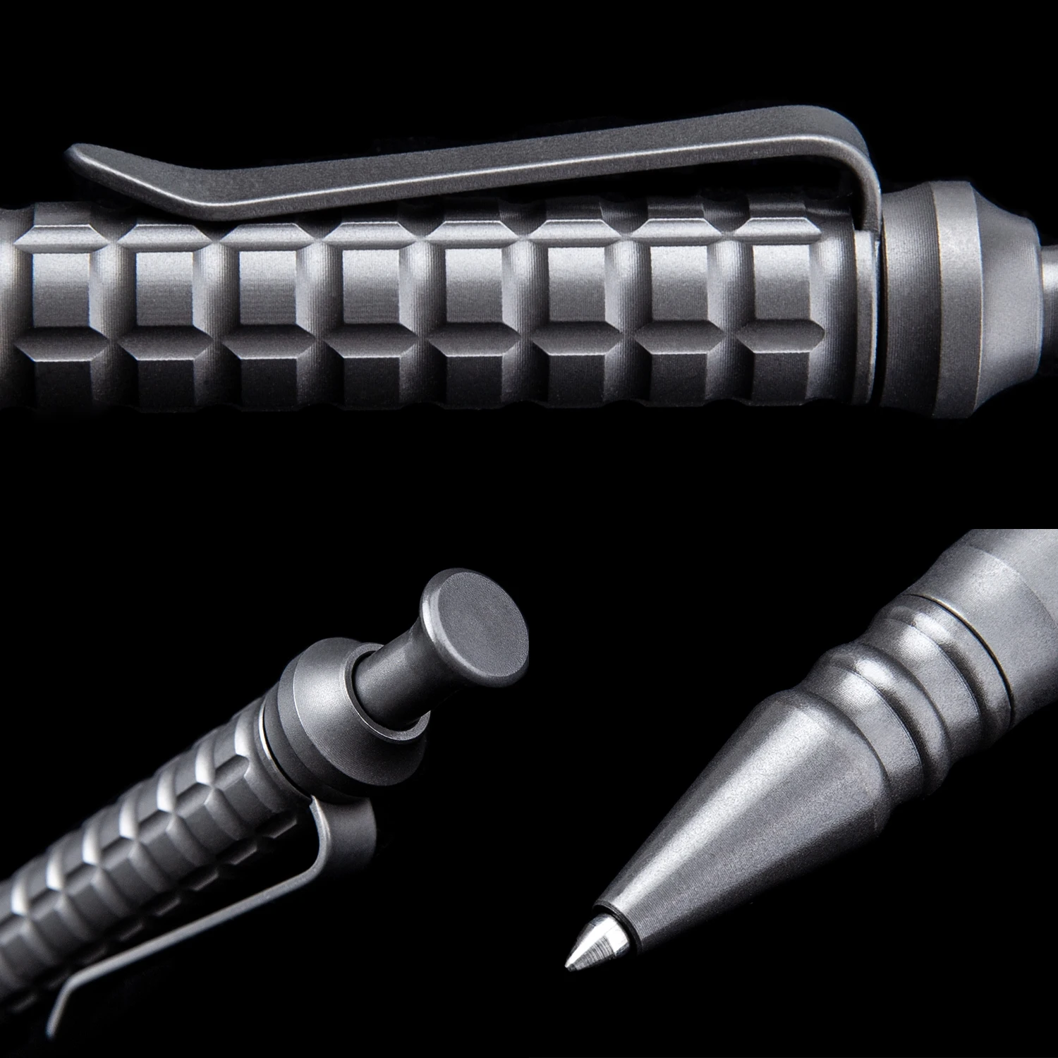 TGZUO pióro taktyczne ze stopu tytanu długopis biurowy/uroczysty długopis EDC metalowy długopis z czarnym opakowaniem prezent dla dorosłych