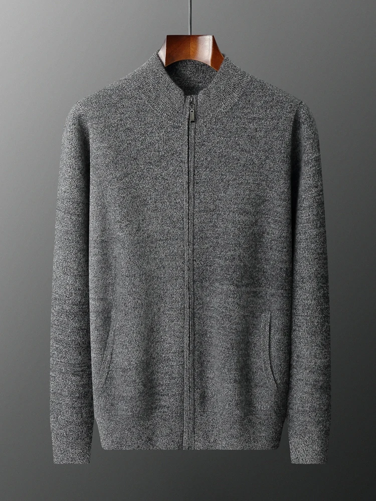 

TLOML новый мужской 100% кашемировый свитер с воротником-молнией, кардиган на молнии, осень-зима, толстый, мягкий, теплый, умный, повседневный, кашемировый трикотаж, топы