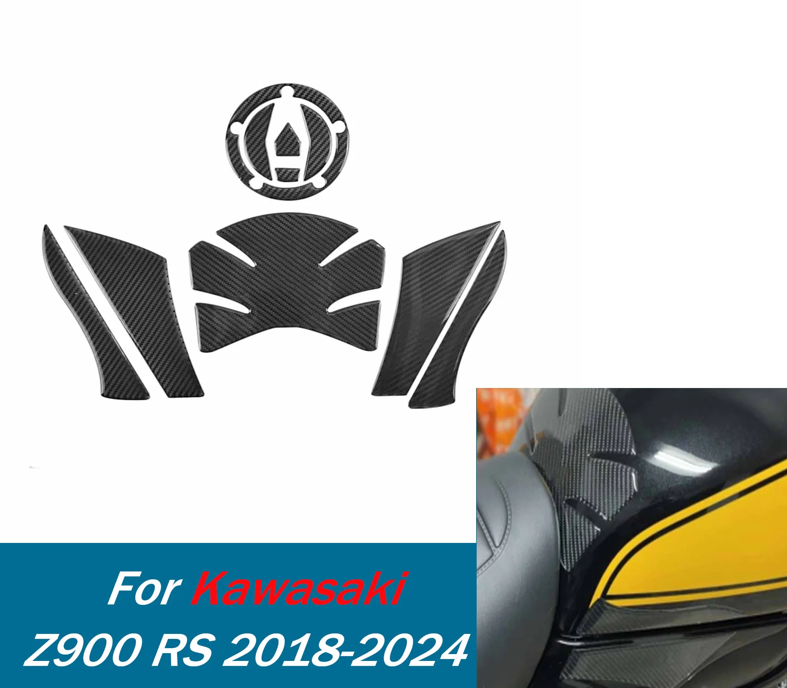 

﻿ Для Z900RS наклейки на бак, защита газа для Kawasaki Z900 RS Z 900RS 2018-2024, устойчивые к царапинам наклейки для мотоцикла ﻿