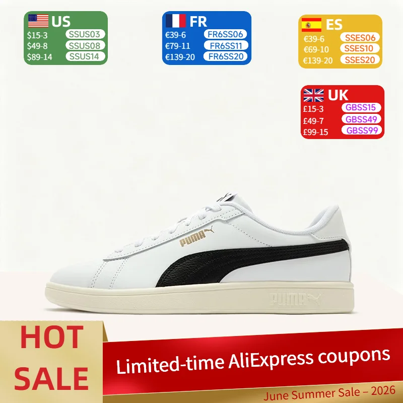 

Puma Smash 3.0 L Minimalist,Comfortable,Versatile, Durable, and Cushioned Low-Top Sneakers (Unisex) in White and Black 390987-03