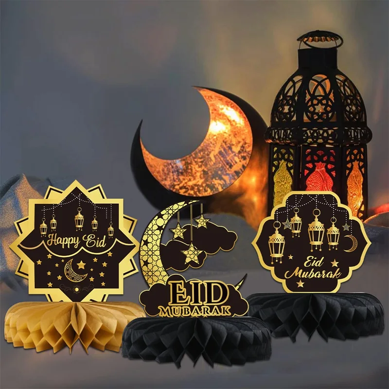 Eid Mubarak Paper Honeycomb Ornaments Ramadan Decoration For Home Eid Islam Muslim Party Decor Ramadan Kareem Mubarak Gifts Eid