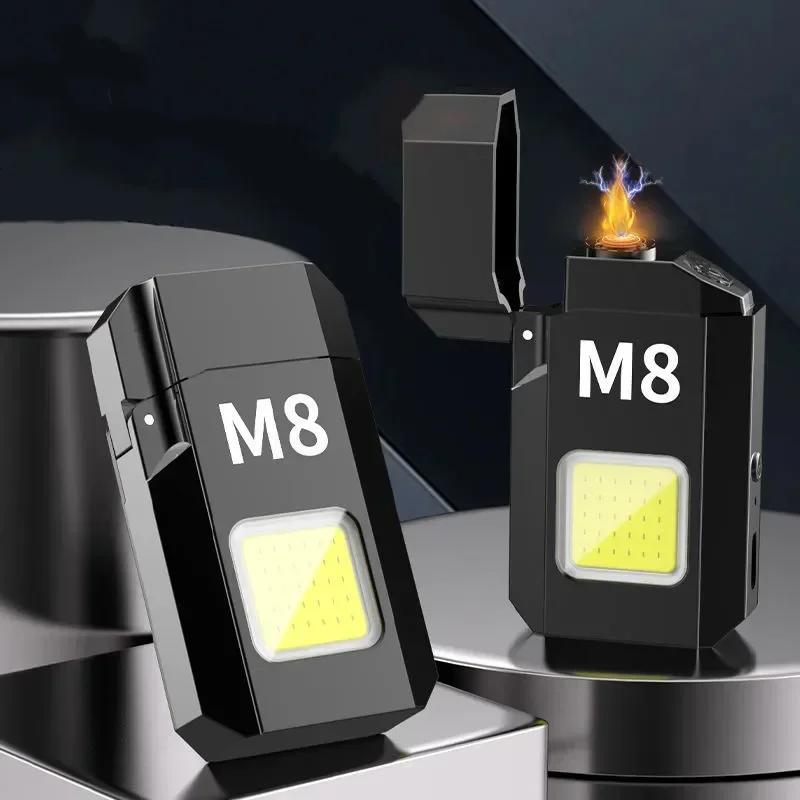 Emergency COB Flashlight Portable Mini Lighter Strong Light Waterproof Electronic Type-C Rechargeable  Ignition Coil Lighters