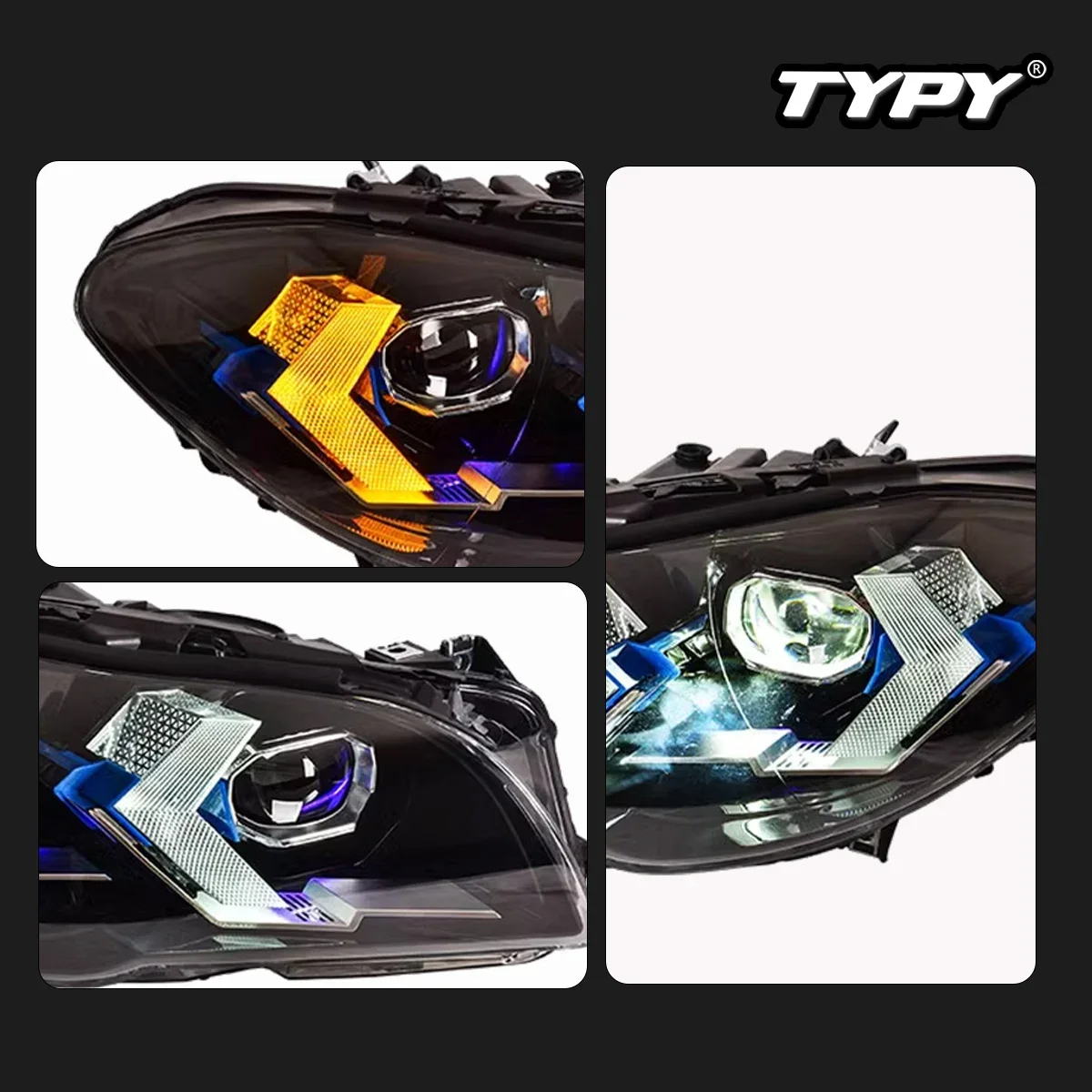 

TYPY Новый светодиодный фар, обновленный, модифицированный для BMW 5 серии F10 F18, 2011-2017, фар с динамическим сигналом, автоаксессуары