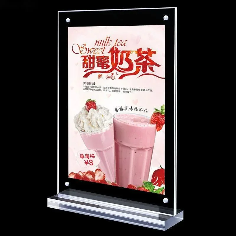 1PC A4 210X297MM Acrylic Sign Holder Display Stand Plastic Menu Paper Price List Holder 8.5x11 Inches Photo Picture Poster Frame