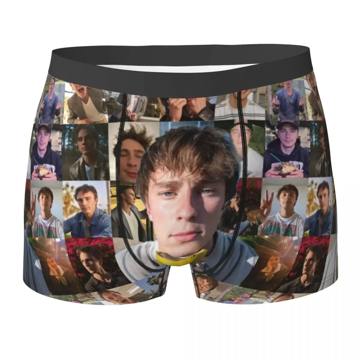 Men Starkey Photo Collage Boxer Briefs Shorts Panties Breathable Underwear Male Sexy Plus Size Underpants