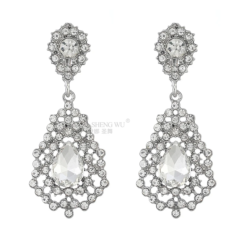 Boucles d'oreilles pour danse du ventre, manuel, cloutées en diamant, accessoires de Performance pour adultes, strass assortis, 6x2.5CM