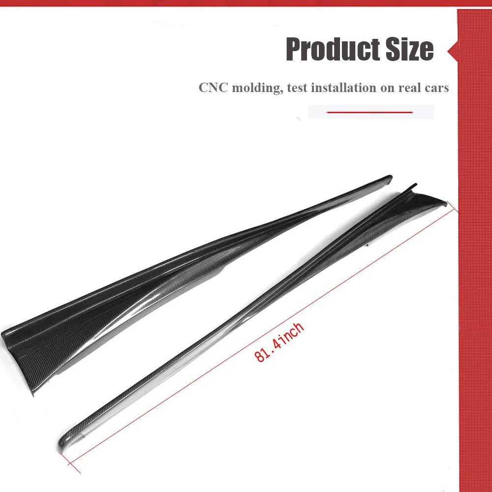 For Lexus IS250 IS350 F Sport 2013 2014 2015 2016 2017 2018 2019 2020 Real Carbon Fiber FIBER Side Skirts Spoiler Lip view 4