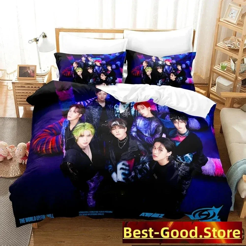 The World Ep.fin Will ATEEZ Bedding Set Duvet Cover Bed Set Quilt Cover Pillowcase Comforter king Queen Size Boys Adult Bedding