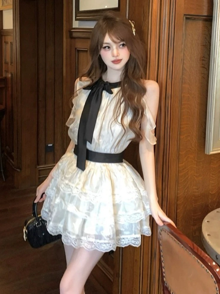 Sexy Sleeveless Lace Fairy Dress Women 2025 Summer Elegant Fashion Slim  Mini Dress Female Casual Korean Evening Party Dress Y2K - AliExpress  200000345