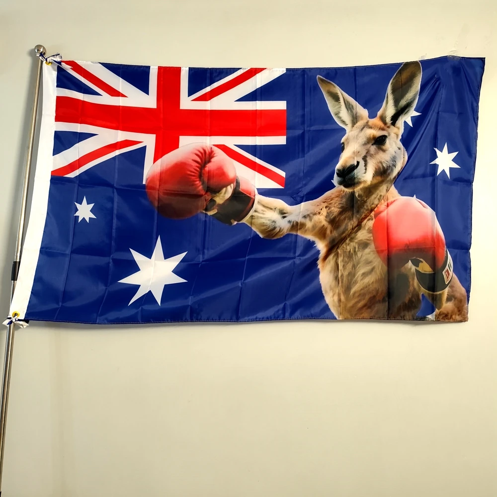 National flags all countries National flag pins Boxing Kangaroo Flag Bold AUSTRALIA Print Square Patriotic Decor Polyester