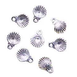 50pcs Charms Shell Conch 12x9mm Antique Silver Color Pendants Making DIY Handmade Tibetan Finding Jewelry