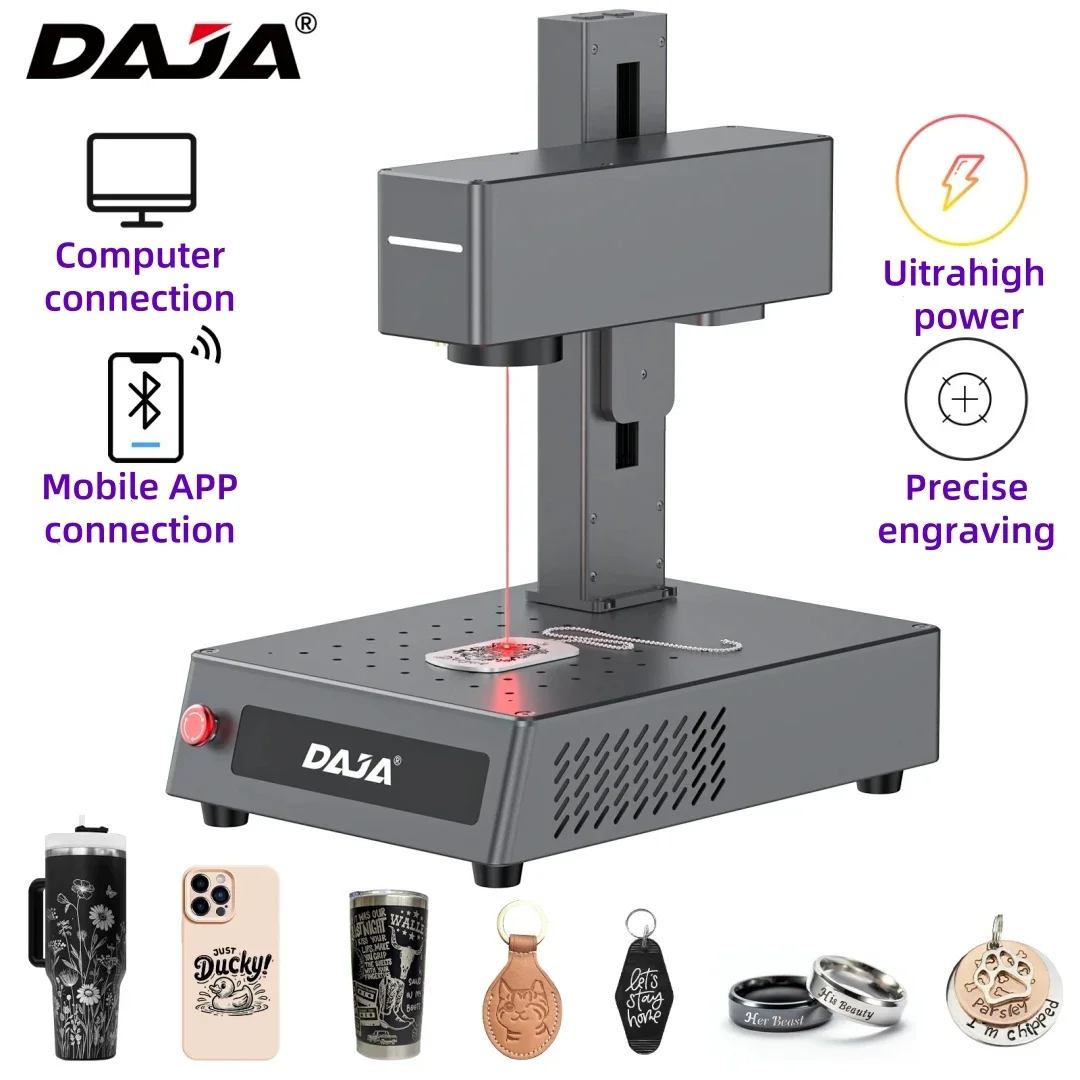 

DAJA S5 Портативная волоконная лазерная маркировочная машина для iPhone Android Компьютерные ювелирные изделия Бизнес Высокоточная гравировка Цельнометаллическая